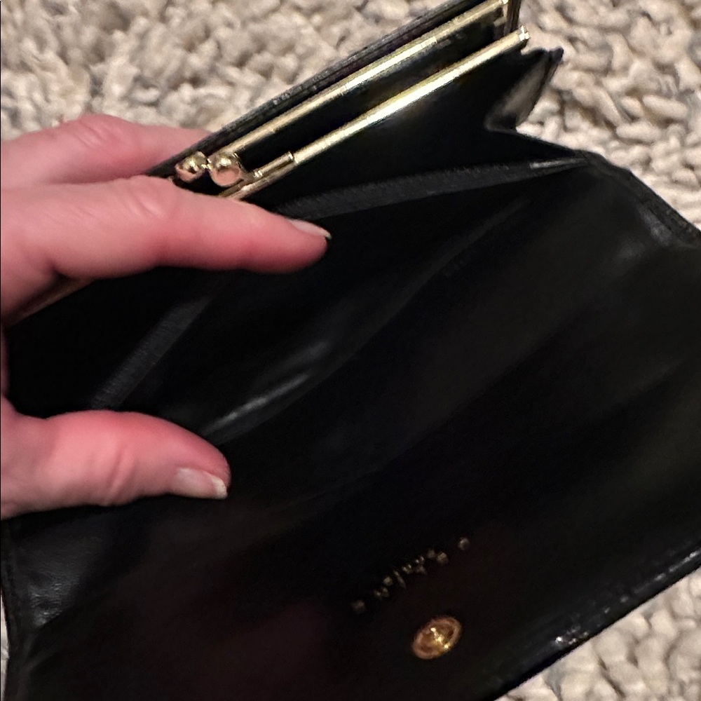 CELINE Black and Brown Wallet Kisslock clean/pristine Flap MINT Authentic - Picture 5 of 10